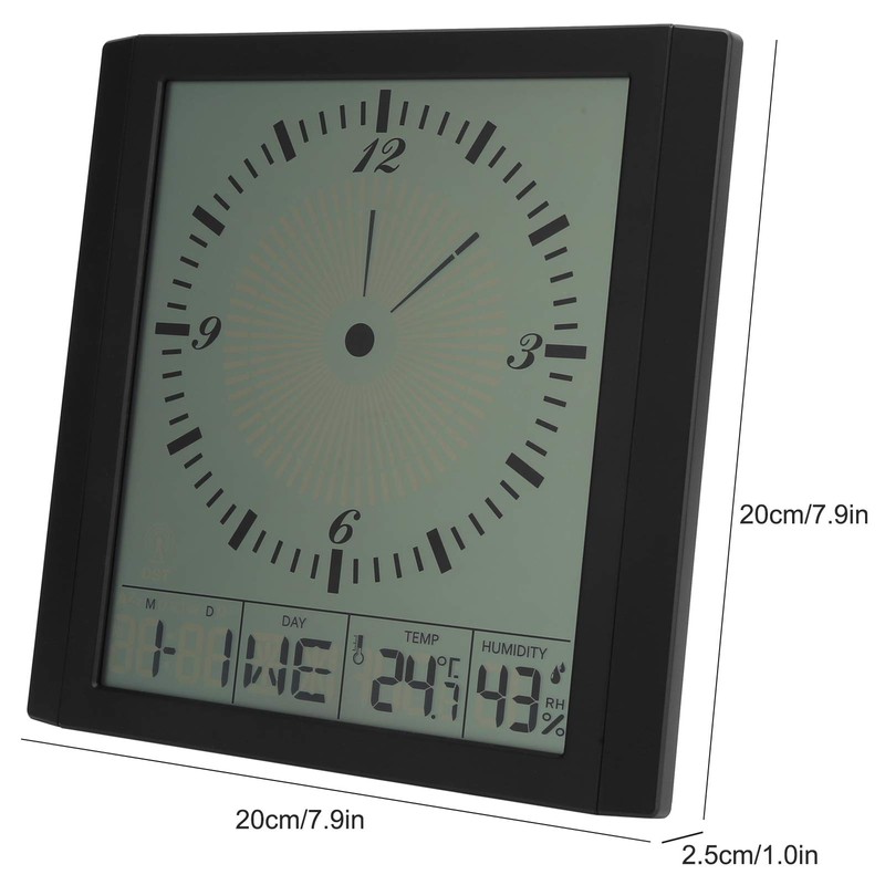Digital Wall Clock,Multi-Function Alarm Clock with Temperature Humidity Display for