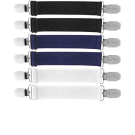 Pant Waist Tightener Elastic Belt Clips, 6Pcs Adjustable Dress Cinch Clips, Back Elastic Pants Clip, Sweater Shawl Cardigan Collar Scarf Clip