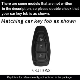 ontto Car Key Skin Sporty Key Cover Fit for Ford C-Max Focus Mondeo S-Max Galaxy Fiesta Kuga Ecosport 2010-up Car Accessories,Antiscratched Key Fob Cover with Fluorescent Strips,Red