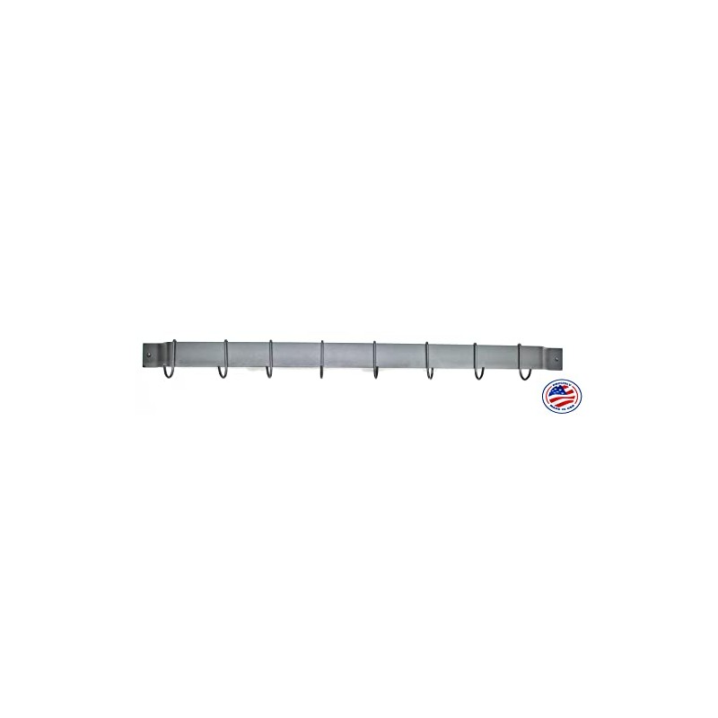 Rogar 1310 36" Bar Rack, Black with Black Hooks