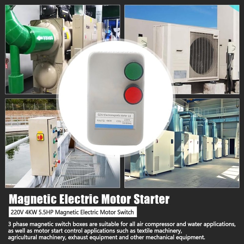 GOLACOD Magnetic Electric Motor Starter 220V 4KW 5.5HP 3 Phase
