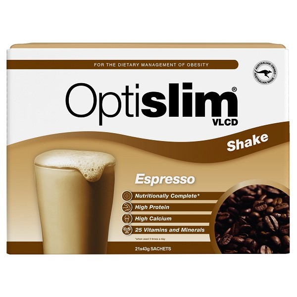 Optislim VLCD Shake 21 x 43g - Espresso - Expiry 07/09/24