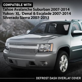 LQI TPE Dashboard Cover, Compatible with Chevy Tahoe Avalanche Suburban/GMC Yukon XL Denali 2007-2014， Fit Chevy Silverado GMC Sierra 2007-2013, Balck