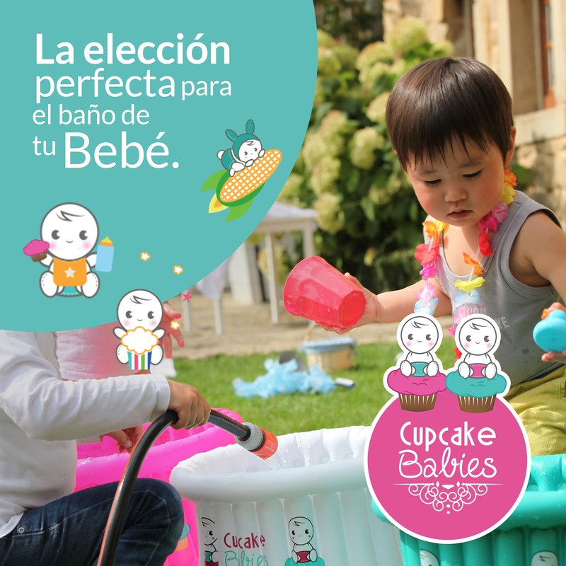 CUPCAKE BABIES Bañera para Bebe Inflable con Bolso de Viaje