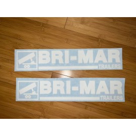BRI-MAR Trailers OEM Replacement TRAILER DECAL Stickers - SET OF 2 - 12” White