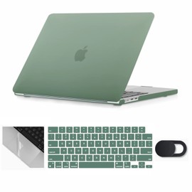 Se7enline Compatible with MacBook Air Case 15 inch 2025 2024 2023 M4 M3 M2 for A2941/A3114/A3241 Matte Laptop Hard Shell Case with Keyboard Cover & Webcam Cover & Trackpad Protector,Midnight Green