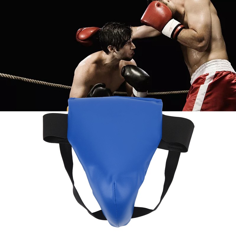 Groin Guard PU Leather Adjustable Elastic Band Boxing Groin Protector