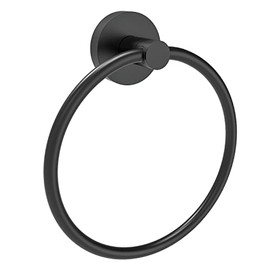 Fixsen Towel Ring Hand Towel Ring Towel Ring Holder Matte Black Zinc Alloy and Stainless Steel 1pc Simple Round for Kitchen and Bathroom Wall Mount Towel Racks Heavy Duty Storage