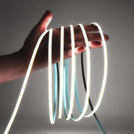 MALIIGAZA 5mm Ultra Thin COB LED Strip DC 24V, Cold White 6000K, RA>90 High CRI LED Tape Light, Cuttable Flexible, 16.4FT Super Bright, IP30 for Indoor House Kitchen Room Decor