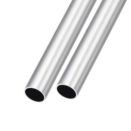 METALLIXITY 6063 Aluminum Tube (15mm OD x 13mm ID x 300mm L) 2Pcs, Aluminum Round Tubing - for Home Furnishing, Machinery, DIY Handicraft