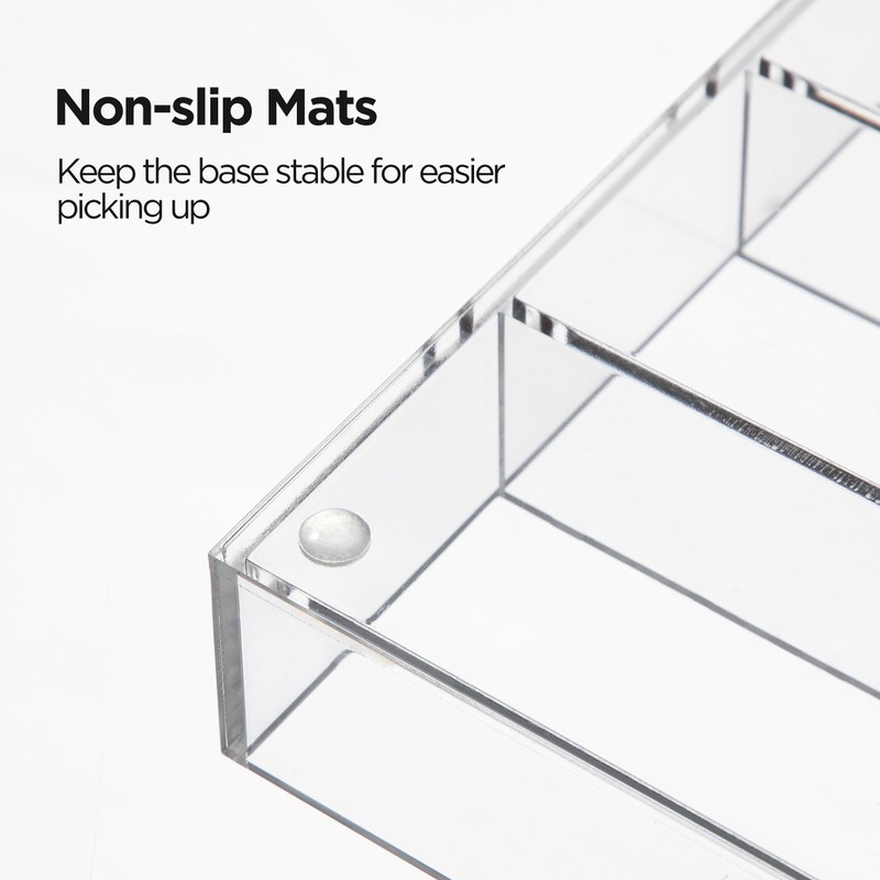 HBlife Acrylic Desk Drawer Organizer Tray with 6 Compartments, Small