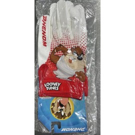 Phenom Elite Looney Tunes - Taz - Football Gloves Vapor Stick *BRAND NEW* - Youth Medium