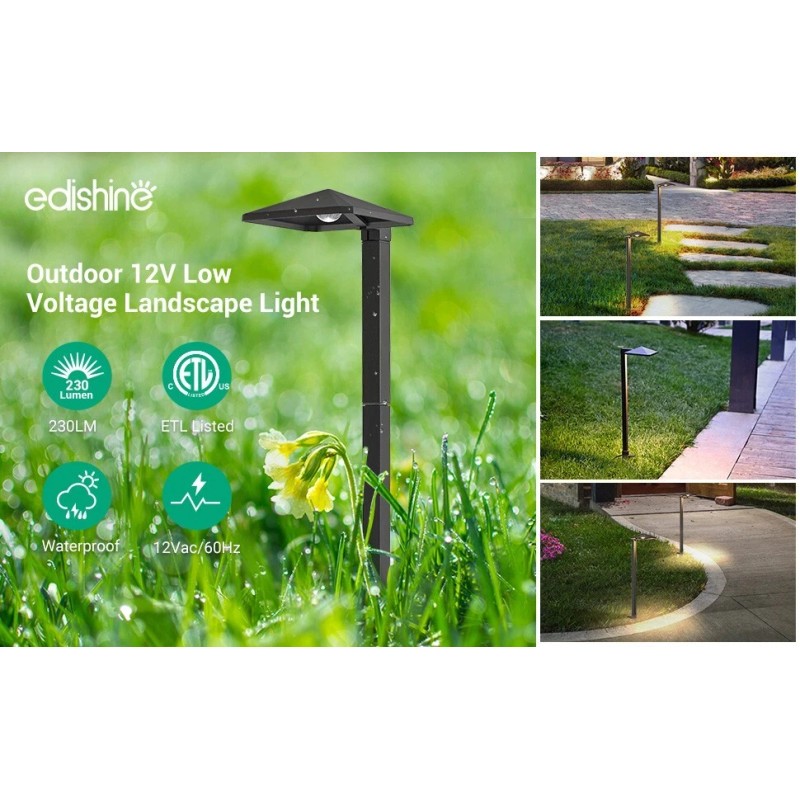 EDISHINE 4 Pack Low Voltage Landscape Lights, 3W 230LM 3000K
