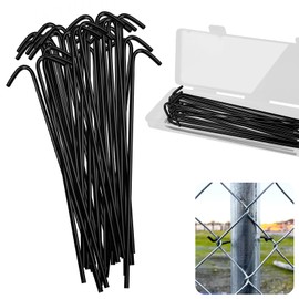 U0U 8.27inch 50 Packs Chain Link Fence Ties,Black Heavy Duty 14 Gauge Aluminum Fence Ties,Chain Link Fence Parts for Repair Chain Link Fence, Garden Fence,and Dog Fence (8.27inch/50packs)