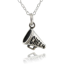 FashionJunkie4Life Sterling Silver Megaphone Cheer Necklace | 18" Necklace for Cheerleaders, Sports Fans & Fun Jewelry Lovers