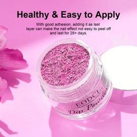 EODCI Dipping Powder, Neon Rose Shimmery, Dip Pulver Nagel Dipping Puder, Glitzerpulver für Art Starter Manicure Beginner DIY Salon Home Gift 1oz, Keine Notwendigkeit Nagellampe