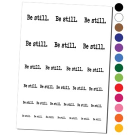 Be Still Inspirational Spiritual Text Temporary Tattoo Water Resistant Fake Body Art Set Collection - Yellow (One Sheet)