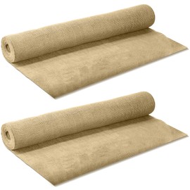 Preboun 2 Rolls Burlap Fabric Roll 40" Wide x 144 Feet Long Roll Gardening Burlap Liners for Garden Shrub Wrap, Weed Barrier, Aisle Runner Plant Cover, Table Runner Wedding Decorations