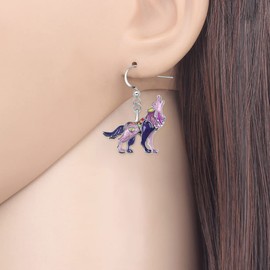 DALANE Enamel Alloy Wolf Earrings Hanging Novelty Jungle Animals Jewellery Wolf Gifts for Women Girls, Zinc, No Gemstone