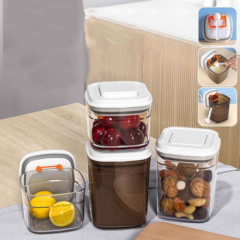 Food Storage Container Leakage Proof Airtight Food Organizer with Push