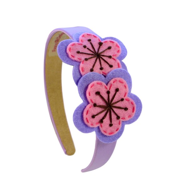 Girls Tamara Collection Felt Flower Arch Headband By Funny Girl Designs (Purple & Pink)