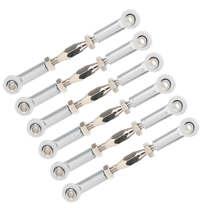 6Pcs Aluminum Alloy Adjustable Push RodsTurnbuckle Rod Linkage Accessories for