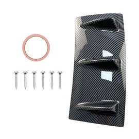 OtpOutopa Universal Car Spoiler, Rear Bumper Lip Diffuser Spoilers Car Chassis Black Shark Fin 3/5/7 Wing Spoiler Kit, ABS Carbon Fiber Style (Carbon Fiber Black,3 Wing)