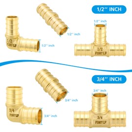 Znkiok 20 Pack 1/2 inch pex coupling Fittings, For 1/2'' pex b pipe,No Lead Brass,NSF,cUPC Certified.