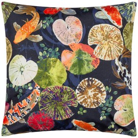 Paoletti Koi Pond Outdoor Cushion Cover, Blue, 43 x 43 cm