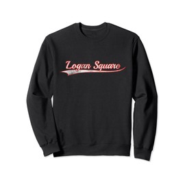 Logan Square Vintage Varsity Distressed Throwback Style Sweatshirt