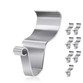 EQUIJUANCE Heavy Duty Stainless Steel Vinyl Siding Hooks - No Drill Rust-Proof Siding Hooks for Hanging Outdoor Decor Lights Wreaths Plants (Silver, 8)