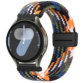 Magnetic Braided Strap Compatible with Galaxy Watch 7 6 5 4 Band 40mm 44mm, Galaxy Watch FE 40mm, 20mm Soft Replacement Band for Galaxy Watch 7 6 5 4 Women Men (Camouflage)