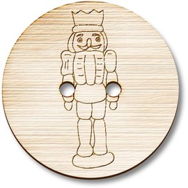 8 x 23mm 'Nut Cracker Soldier' Round Wooden Buttons (BT00093681)