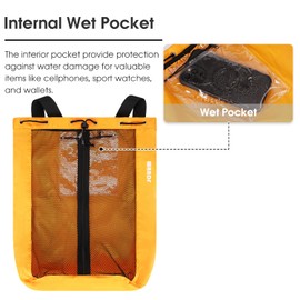 WANDF Swim Bag Mesh Drawstring Backpack Beach Backpack for Swimming, Gym, and Workout Gear(Orange)