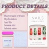 Christmas Press on Nails Medium Square SWEKKE Green Red Fake