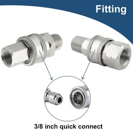 Raincovo Pressure Washer Quick Connect 3/8 Inch, Pressure Washer Fittings, Stainless Steel Adapter Set, Female and Male Thread, 4 Pieces