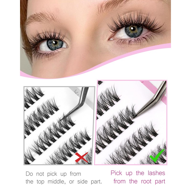 Wispy Lash Clusters Natural Lashes Clusters Short Individual Lashes Soft
