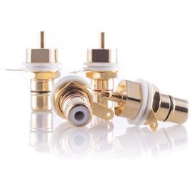 Hifi Lab 8x RCA Built-In Socket 24 K Gold-Plated RCA Audio High-End Connector Plug Jack RCA Connector Pack of 8