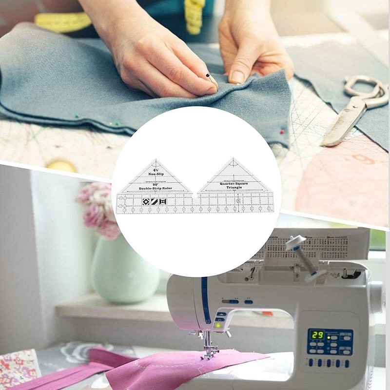 WBTY 45/60/90 Degree Double Strip Ruler, Double Strip Quilting Ruler,
