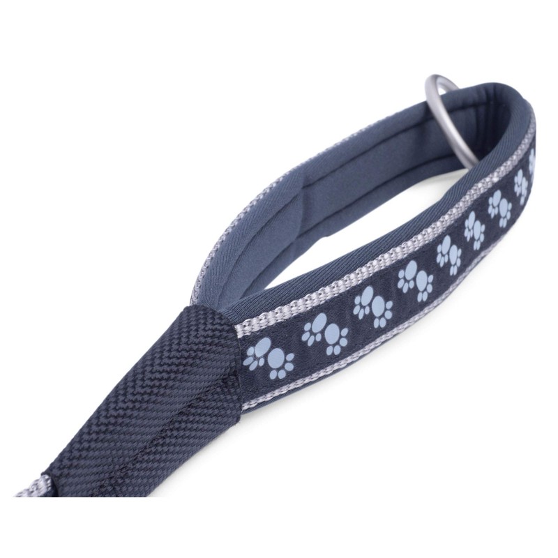 Petface Signature Padded Dog Lead, Medium, Black Paws