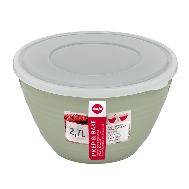 Emsa K32527 Prep&Bake Plastic Mixing Bowl 2.75 L | with