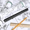Kyuionty Engineer Scale Ruler 12 Inch, Solid Aluminum Laser-Etched Triangular