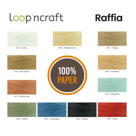 Raffia Paper Yarn Set of 2, Red, Loopncraft, 2 x 100 g, Raffia Yarn, Natural Raffia Ribbon
