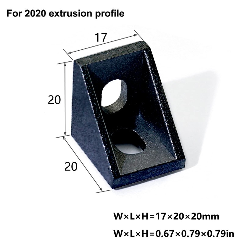 QIJINTRID 24 Sets Black 2020 Aluminum Extrusion Profile Connector,24pcs 2020
