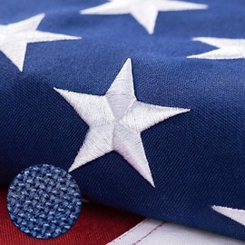 American Flag for Outside 8x12 Ft - TearProof Series Outdoor Use US Flags - Long Lasting, Fade Resistant - Thick Spun Polyester USA Banner - High Wind United States Flag - Embroidered Stars, Sewn Stripes, Brass Grommets