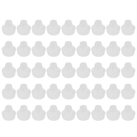 PATIKIL Glass Table Top Bumpers, 50 Pcs 6mm Thread Diameter Soft Stem White Bumpers Rubber Grippers Anti-Slip Pads Small Rubber Pellets for Glass Table Furniture Cabinet