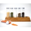 gouveo Rustic Oak Spice Rack with 6 Jars, 100 ml
