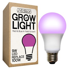 Miracle LED Un-Edison Grow Light Bulb, 9W Red&Blue Spectrum White Daylight for Vegetables, Herbs, Hydroponics (1-Pack)