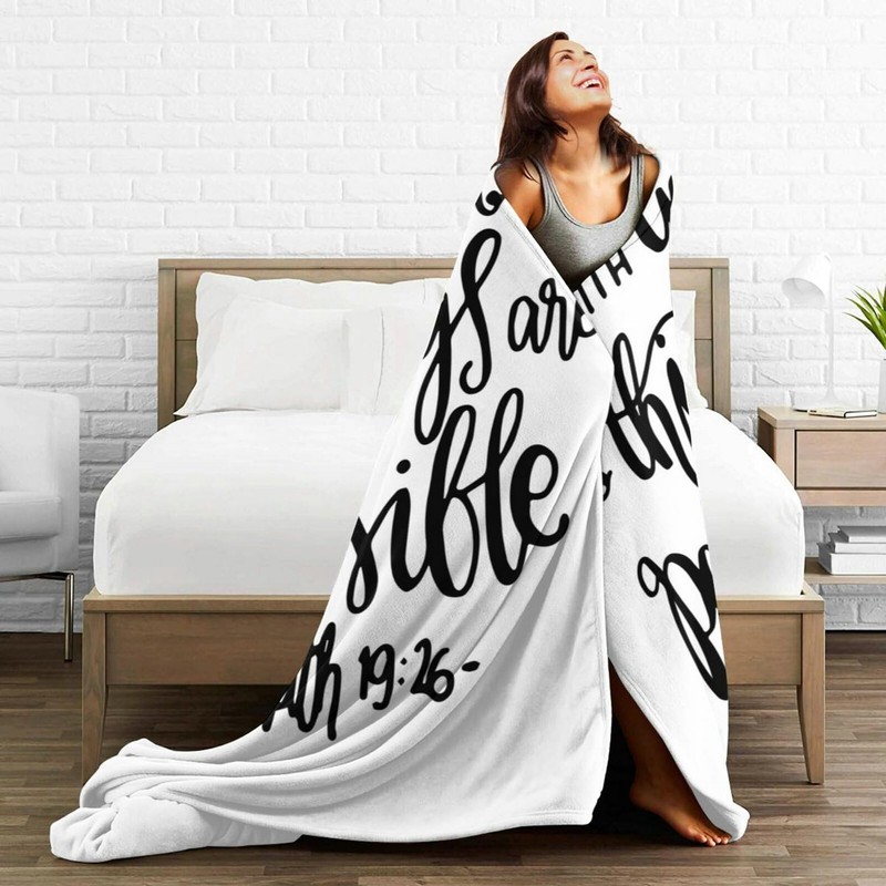 HGOD DESIGNS Bible Verse Throw Blanket With God All Things