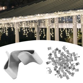 MOROBOR 60PCS Gutter Hooks, Small Galvanized Clips for Hanging Outdoor Lights Christmas Lights Gutter Hooks Holiday Lights Roof Hooks for Festival Decoration